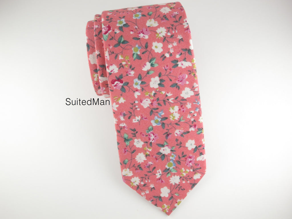 Floral Tie, Pink Fleurs Jolies - SuitedMan