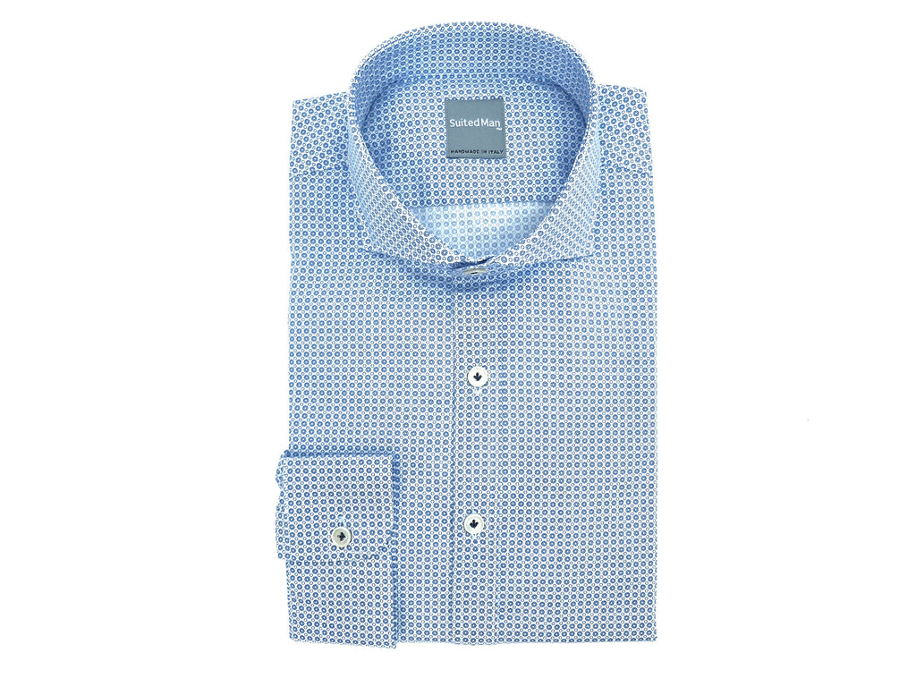 SuitedMan D'Italia, Shirt, Blue Double Dots - SuitedMan