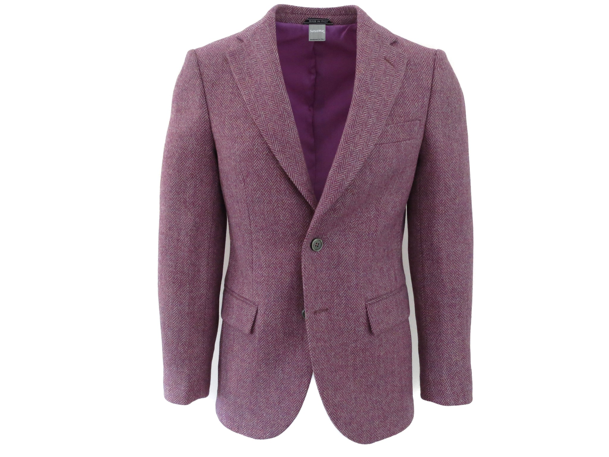 2025SS✨Lisière Bisentino Tweed Jacket Caramel Tweed Jacket with Fuchsia Pane | Stefano Bemer