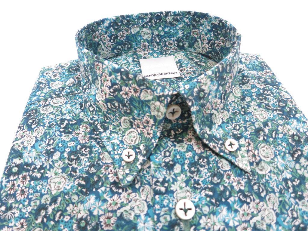 SuitedMan D'Italia, Liberty of London, Emerald Mille Fleurs, Short Sleeve - SuitedMan