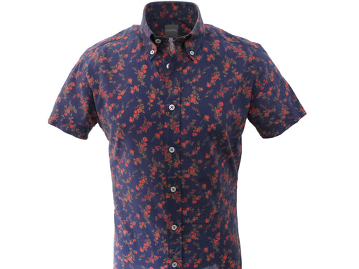 SuitedMan D'Italia, Liberty of London, Navy English Rose, Short Sleeve - SuitedMan