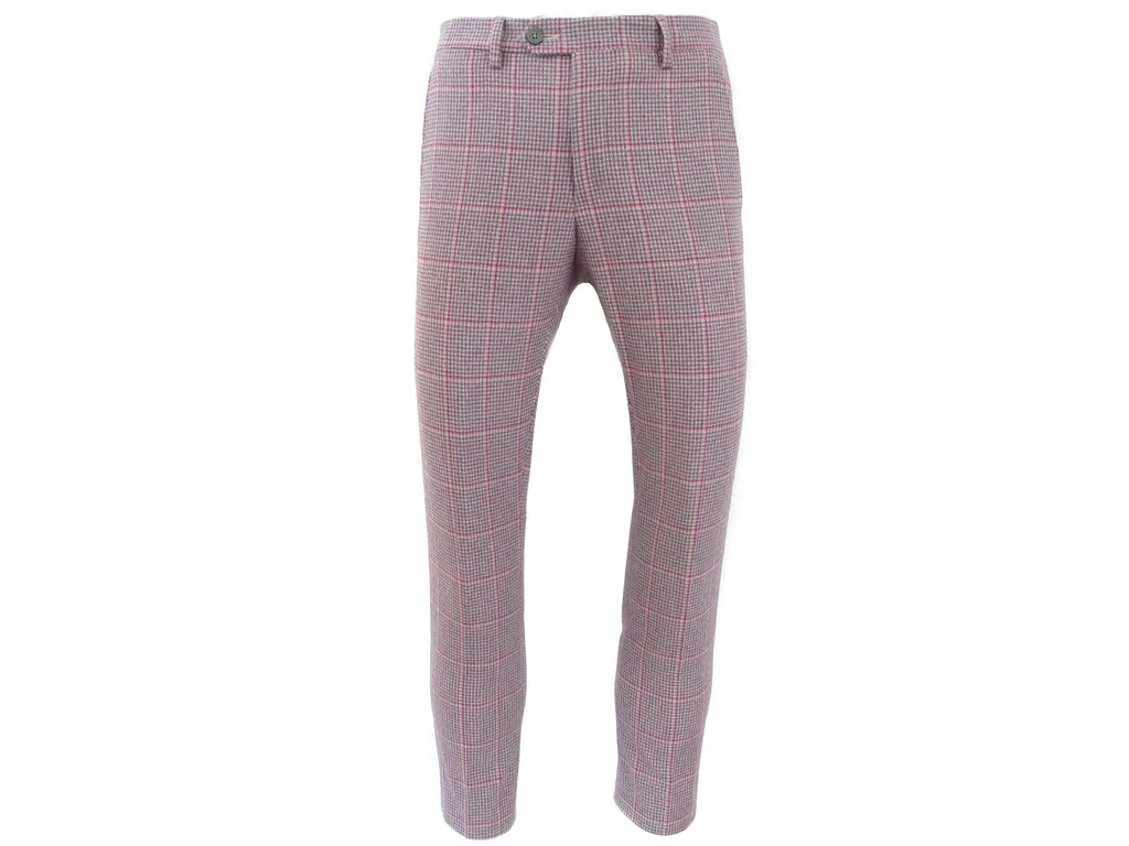 SuitedMan D'Italia Trousers, Houndstooth Coigach, Pink/Lilac - SuitedMan
