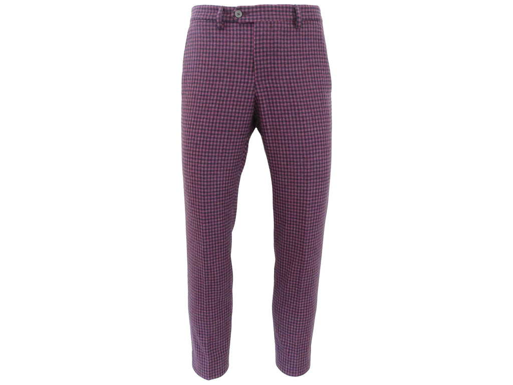 SuitedMan D'Italia Trousers, Mini Check, Purple - SuitedMan