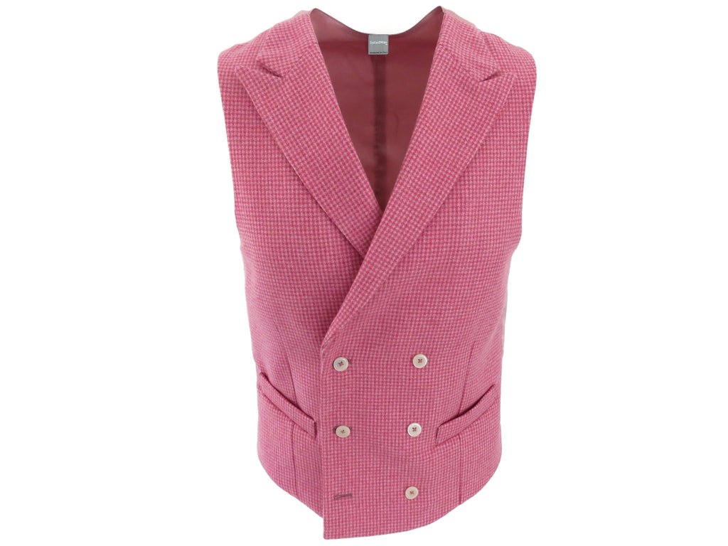 SuitedMan D'Italia Waistcoat, Puppytooth, Pink - SuitedMan