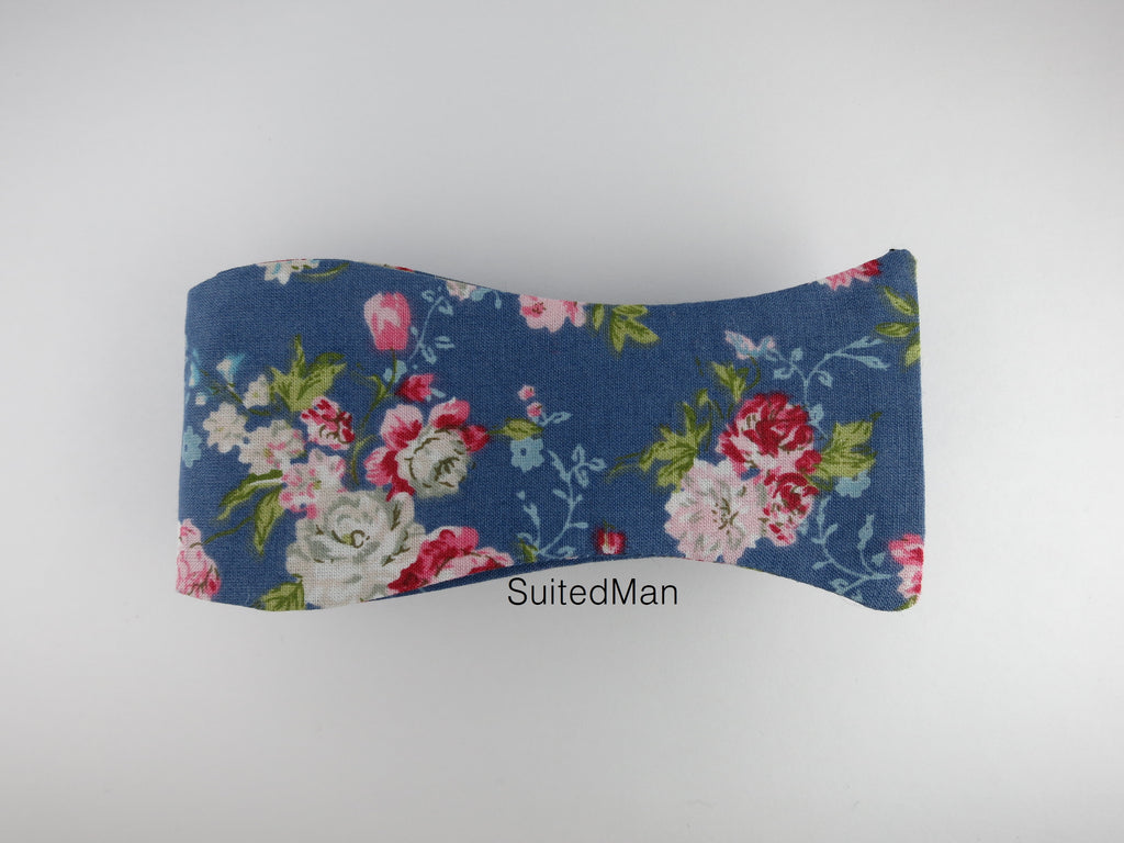 Floral Bow Tie, Blue English Rose - SuitedMan