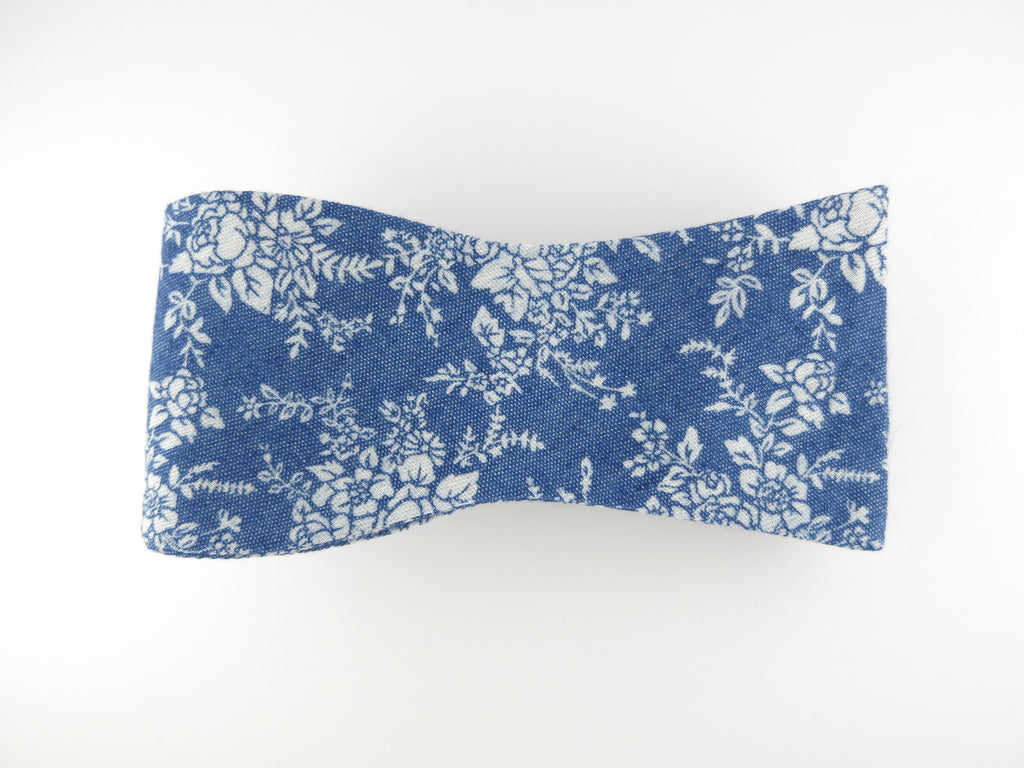 Floral Bow Tie, Denim Floral - SuitedMan