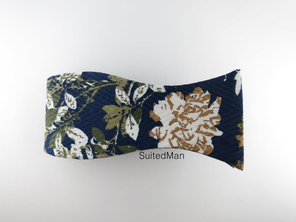 Floral Bow Tie, Navy Golden Peonies - SuitedMan