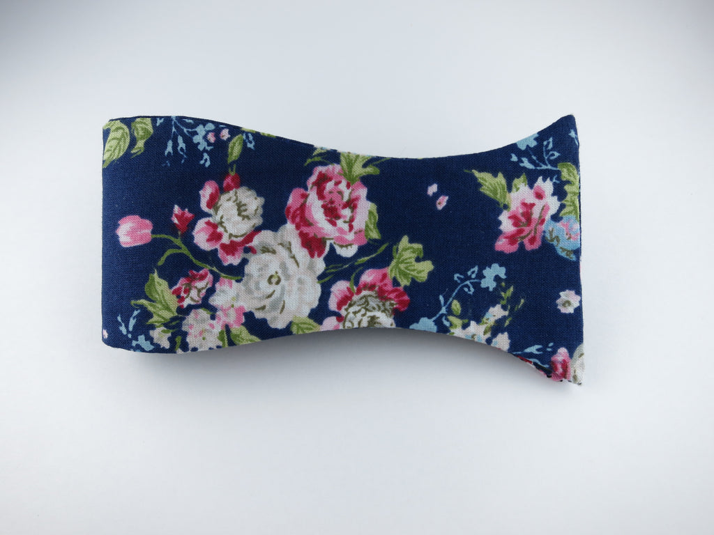 Floral Bow Tie, Navy English Rose - SuitedMan
