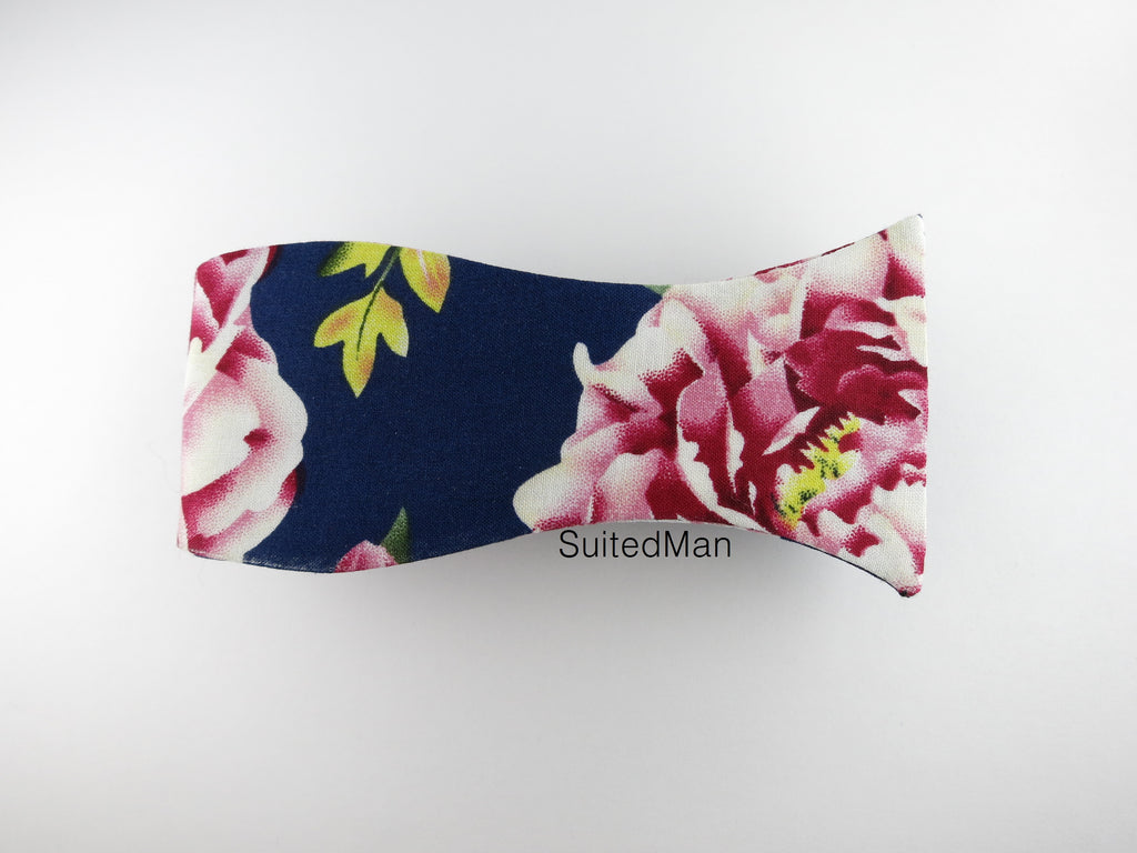 Floral Bow Tie, Navy Peonies - SuitedMan