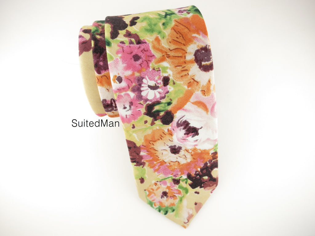 Floral Tie, Autumn Watercolor - SuitedMan