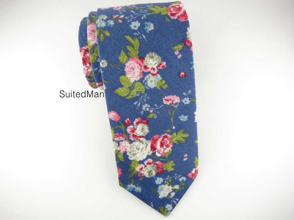Floral Tie, Blue English Rose - SuitedMan