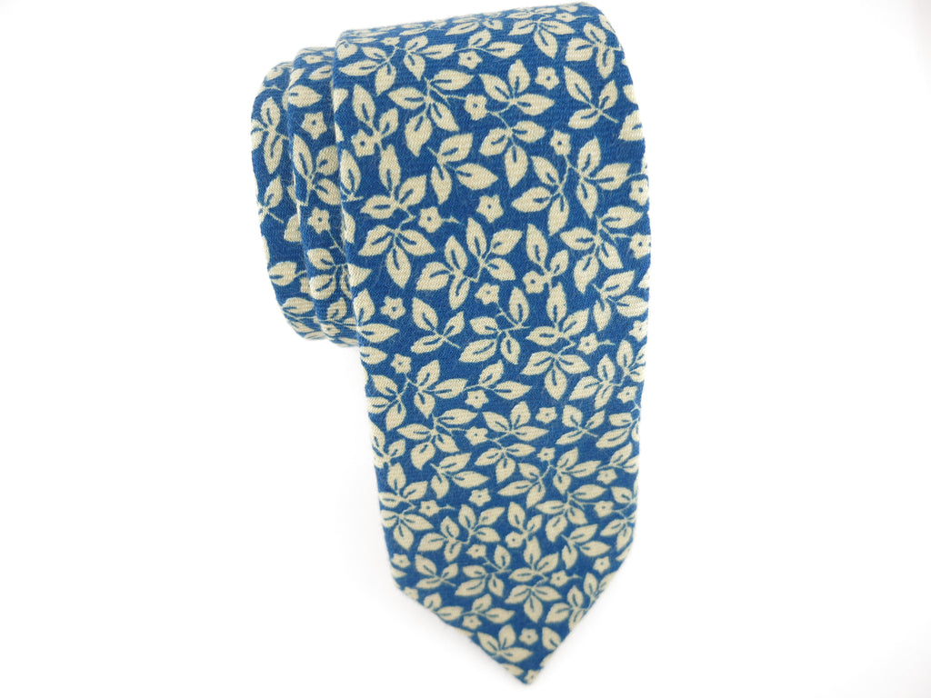 Floral Tie, Blue Leaves - SuitedMan