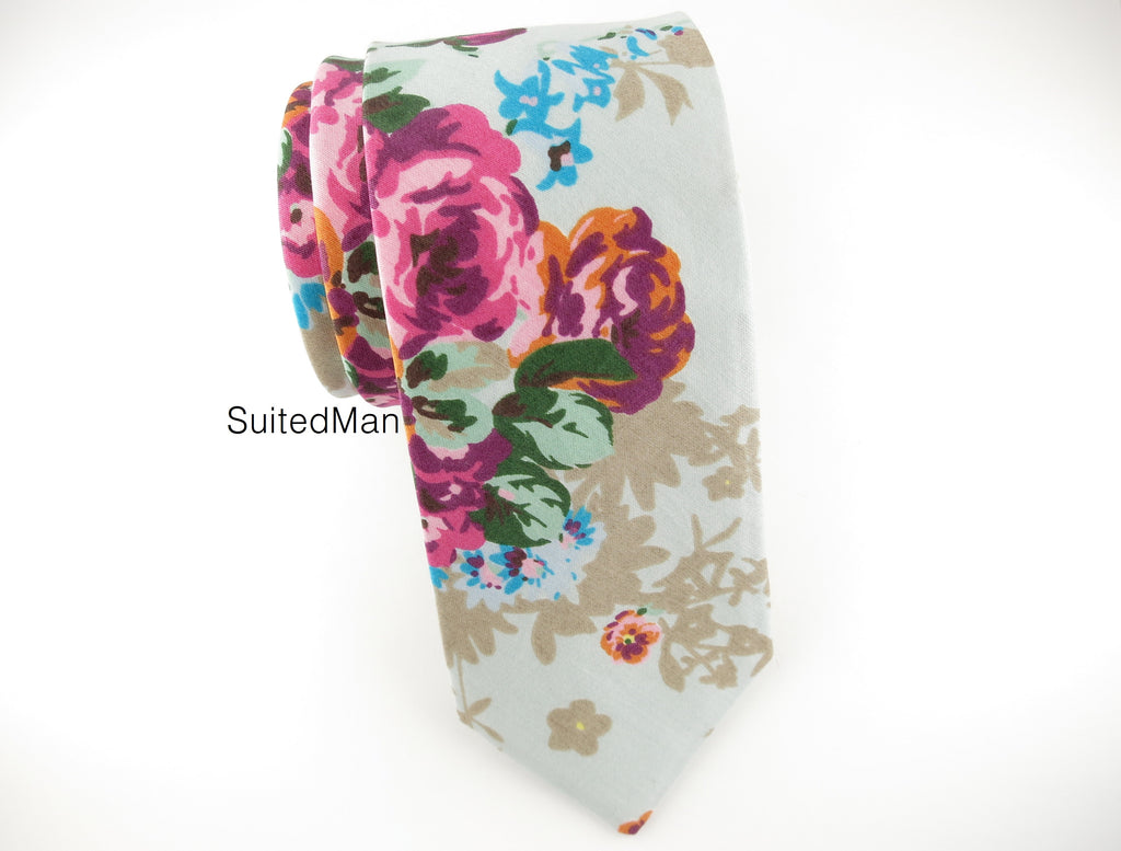 Floral Tie, Fuchsia Sky - SuitedMan