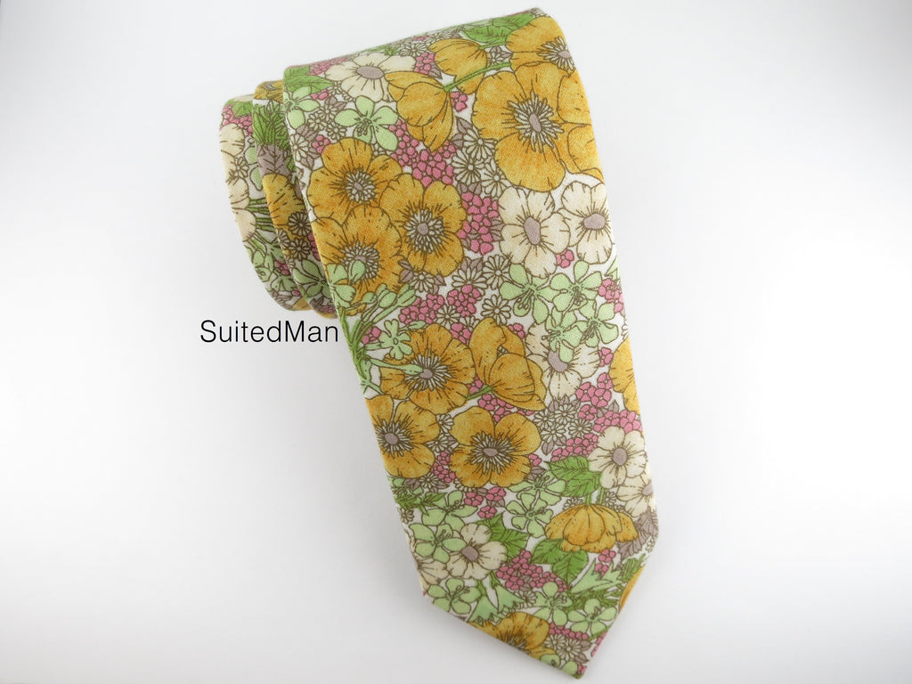 Floral Tie, Golden Poppy - SuitedMan