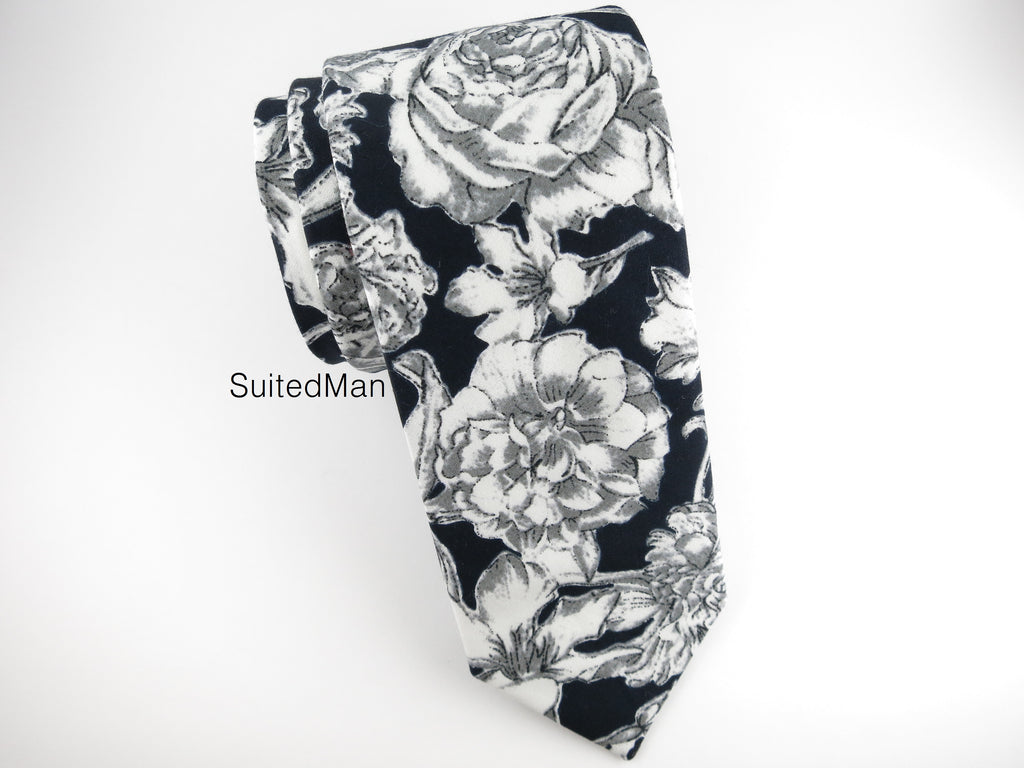 Floral Tie, Ink Floral - SuitedMan