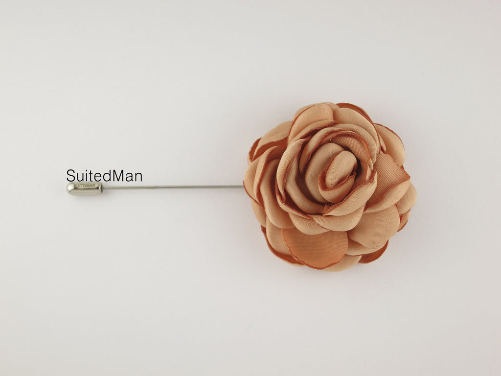 Lapel Flower, Peonies, Peach - SuitedMan