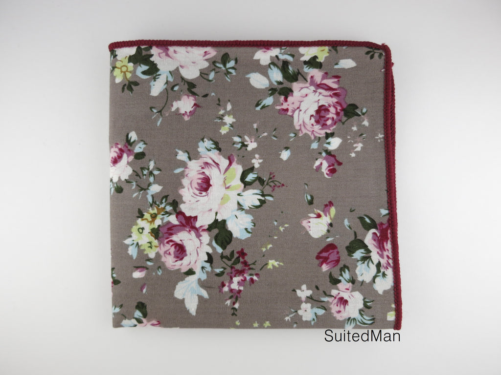 Pocket Square, Mauve Peach Rose - SuitedMan