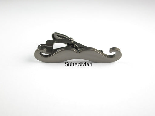 The Curlystache Tie Clip, Slate - SuitedMan