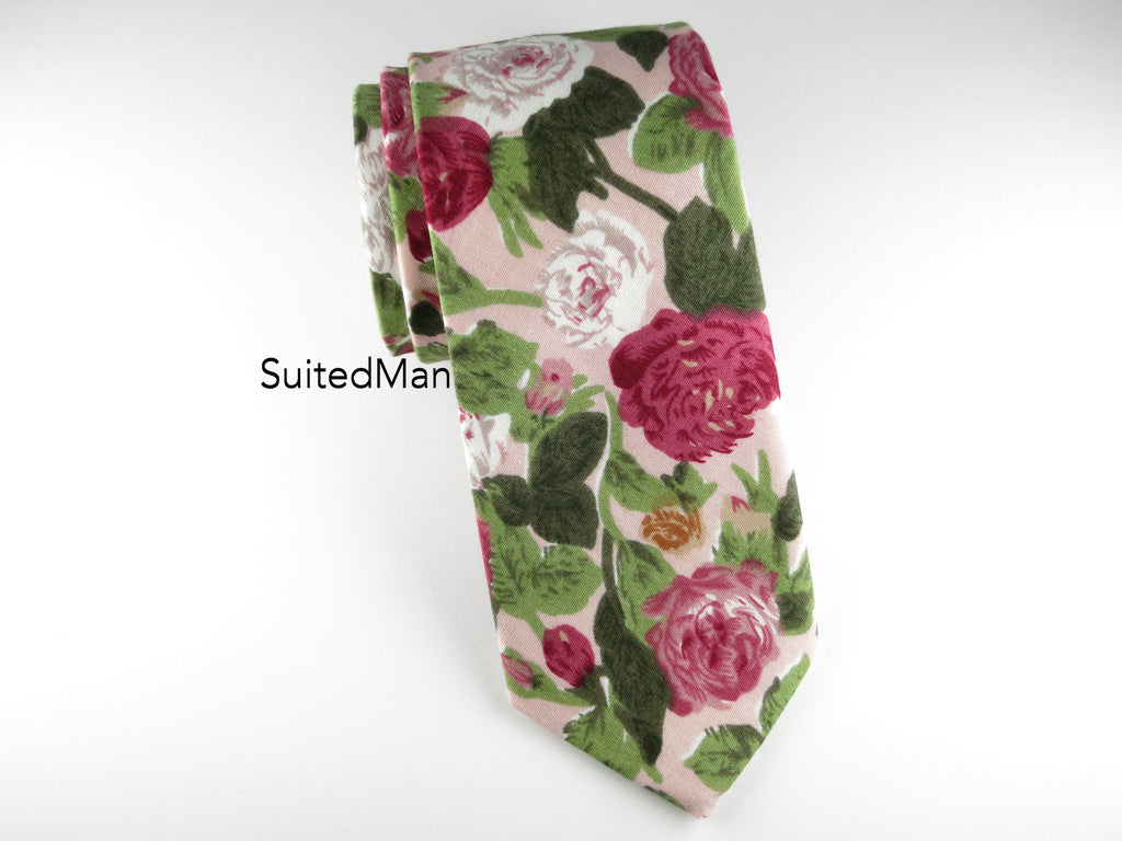 Floral Tie, Shades of Pink - SuitedMan