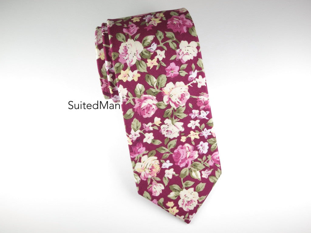 Floral Tie, Violet Rose - SuitedMan