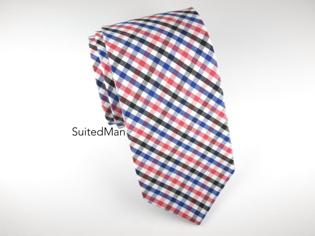 Tie, Gingham, Multicolor - SuitedMan