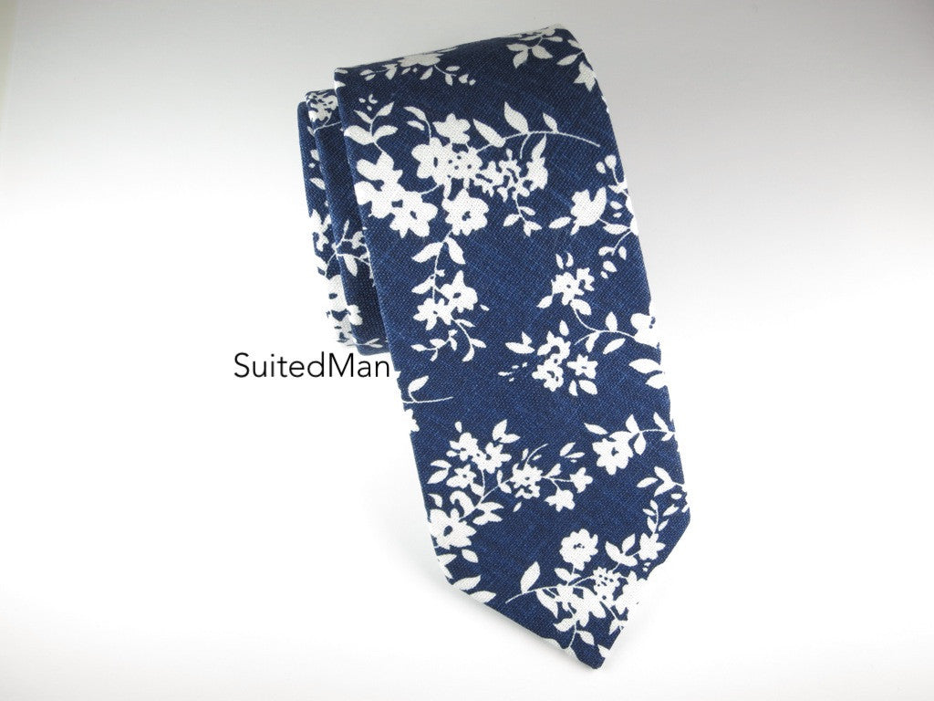 Floral Tie, Blue Floral - SuitedMan