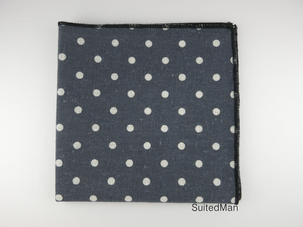 Pocket Square, Dots, Vintage Gray - SuitedMan
