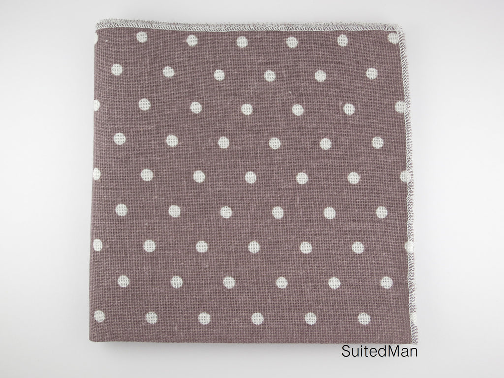Pocket Square, Dots, Vintage Mauve - SuitedMan