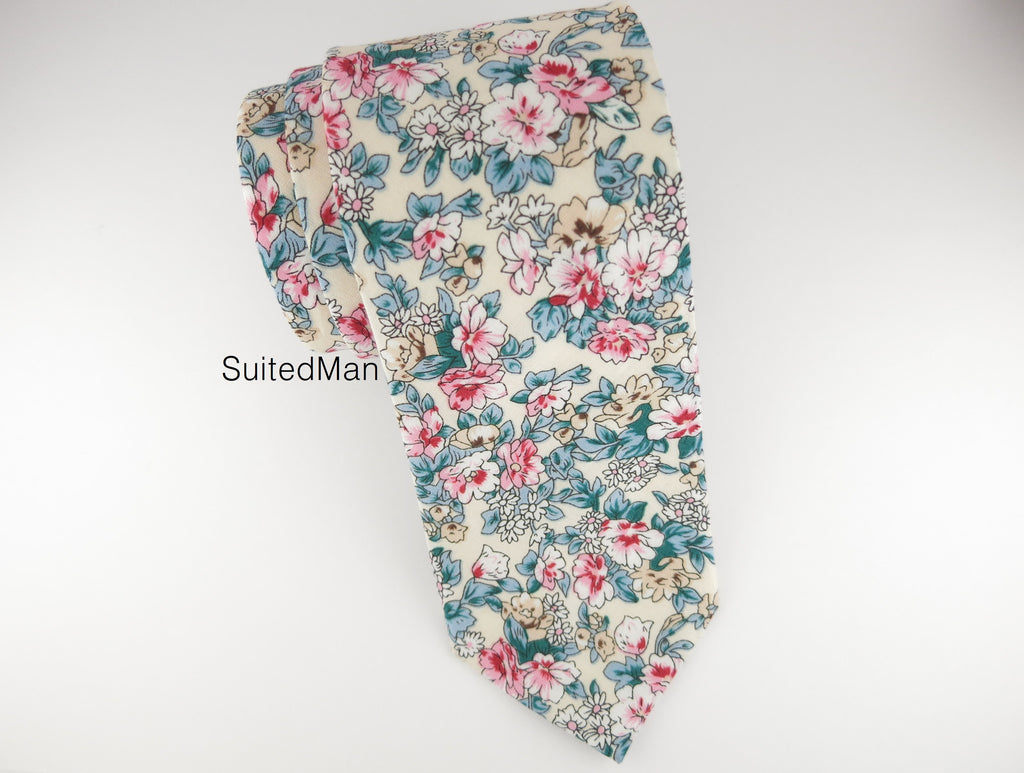 Floral Tie, Vintage Petite Rose - SuitedMan