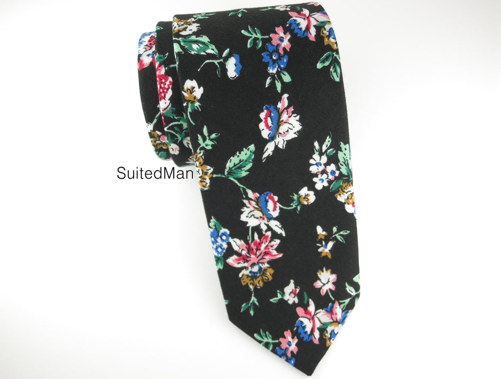 Floral Tie, Vivid Noir - SuitedMan