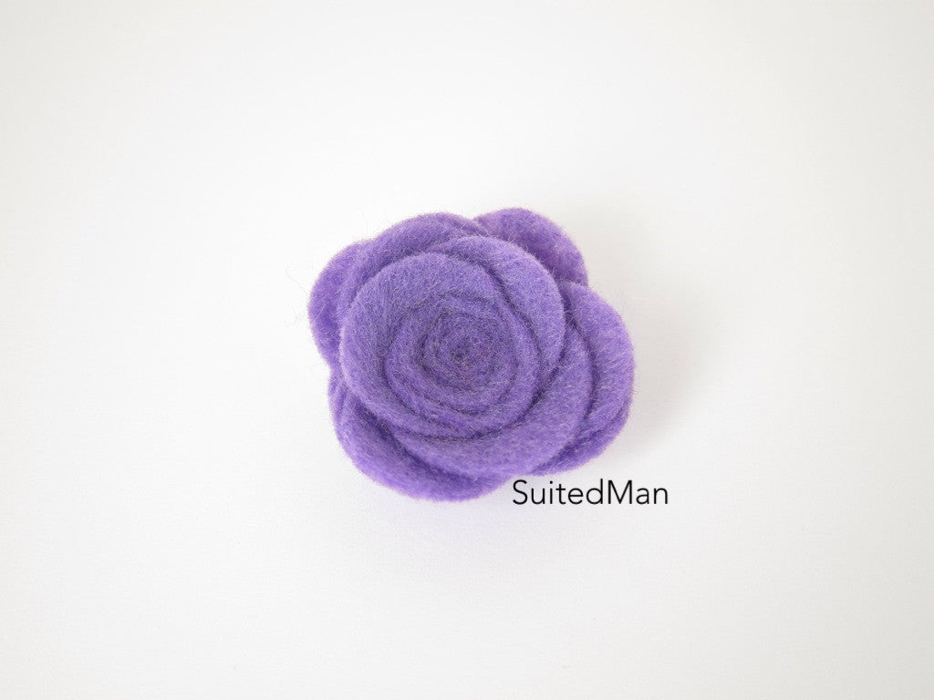 Lapel Flower, Felt, Rose, Lavender - SuitedMan