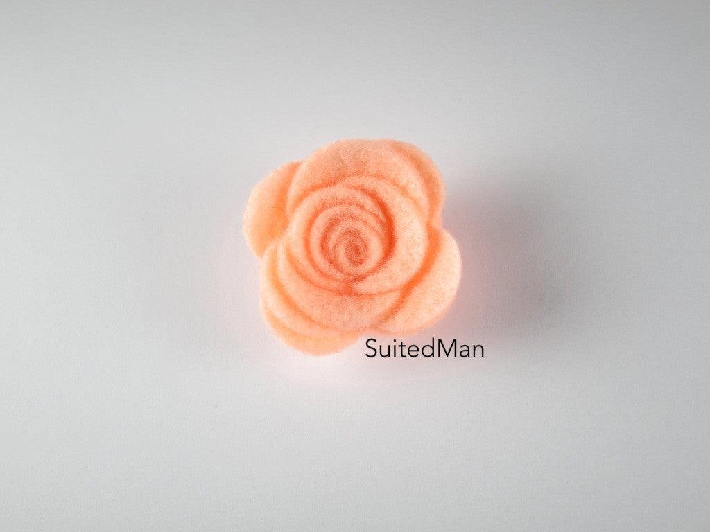 Lapel Flower, Felt, Rose, Peach - SuitedMan