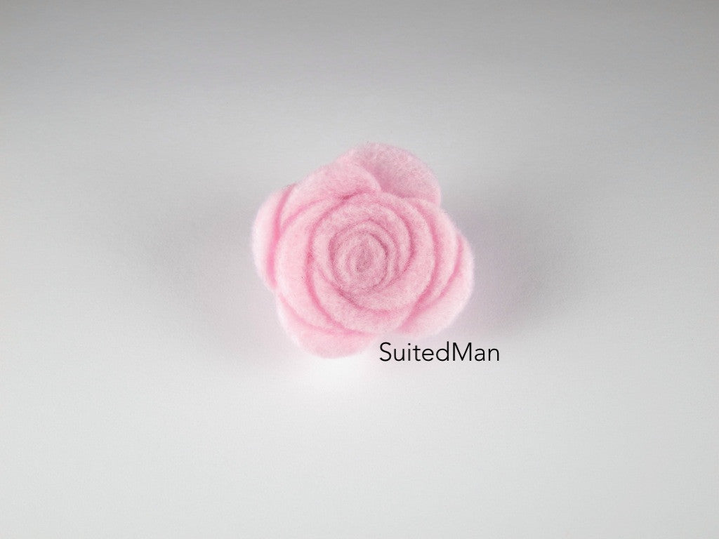 Lapel Flower, Felt, Rose, English Rose - SuitedMan