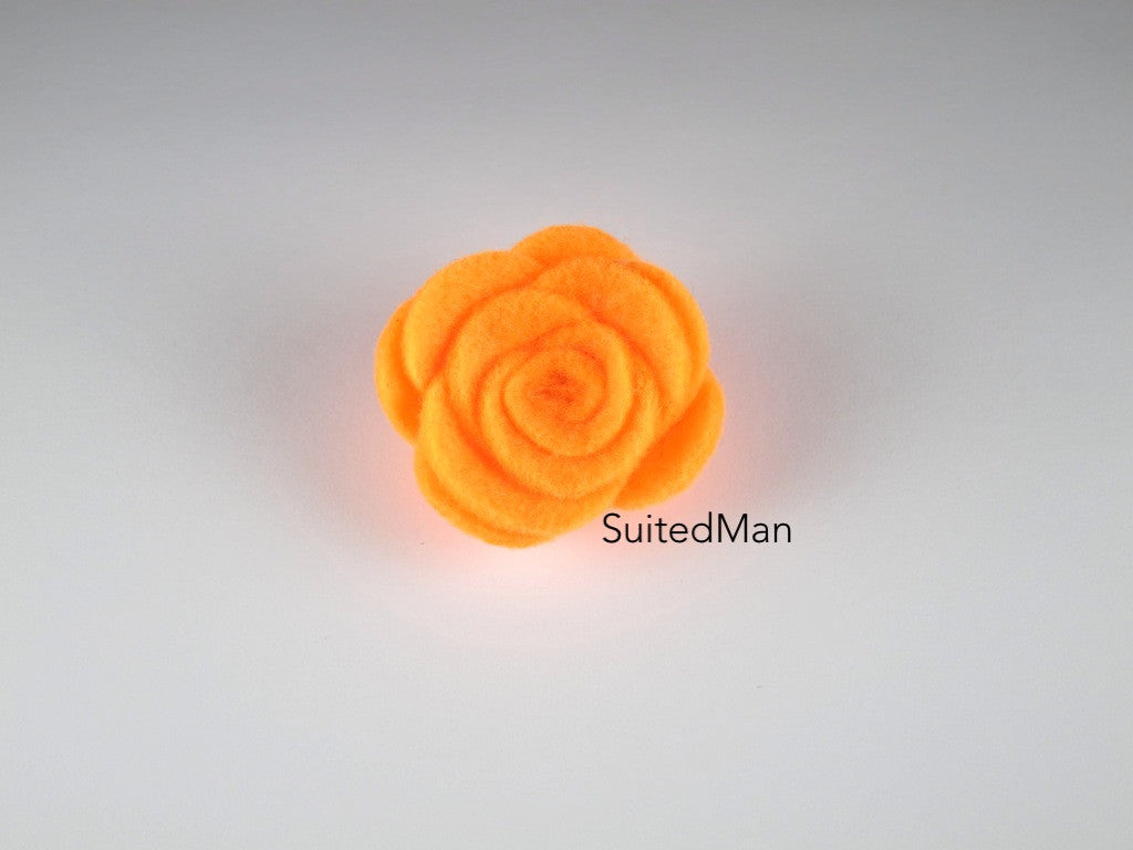 Lapel Flower, Felt, Rose, Carrot - SuitedMan