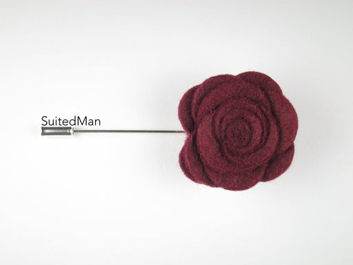 Pin Lapel Flower, Felt, Rose, Brandy - SuitedMan