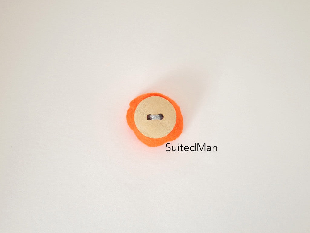 Lapel Flower, Felt, Rosebud, Tangerine - SuitedMan
