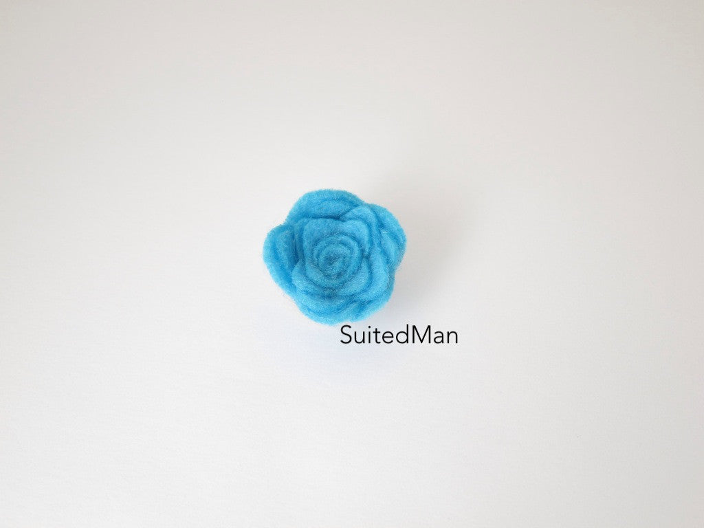 Lapel Flower, Felt, Rosebud, Ice Blue - SuitedMan