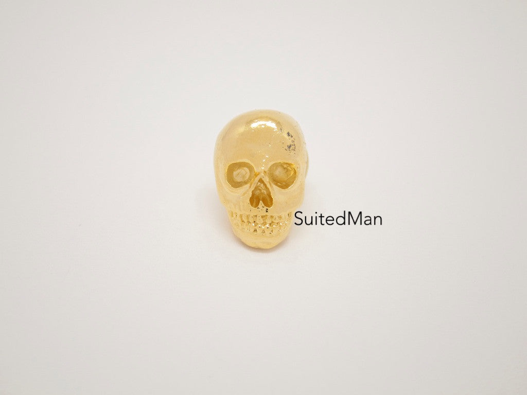 Lapel Pin, Skull, Gold, Butterfly Pin - SuitedMan