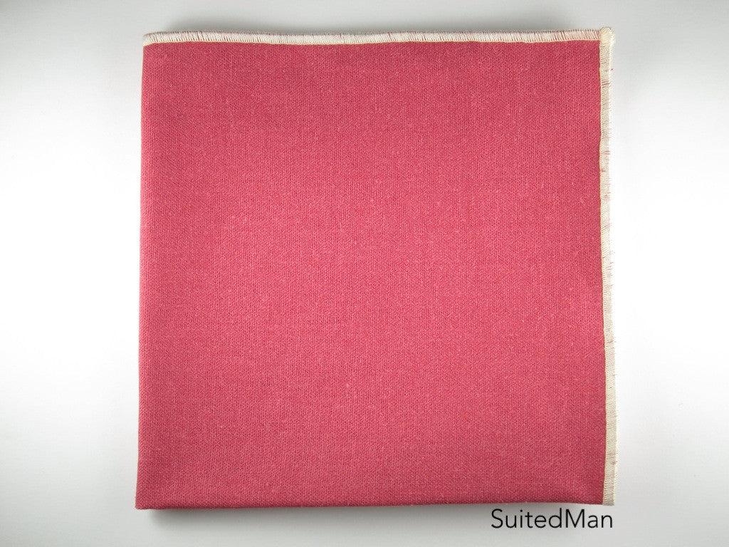 Pocket Square, Linen, Red - SuitedMan