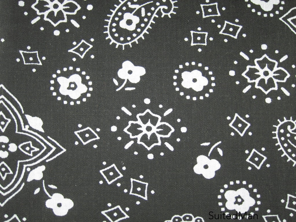Pocket Square, Bandana, Black - SuitedMan