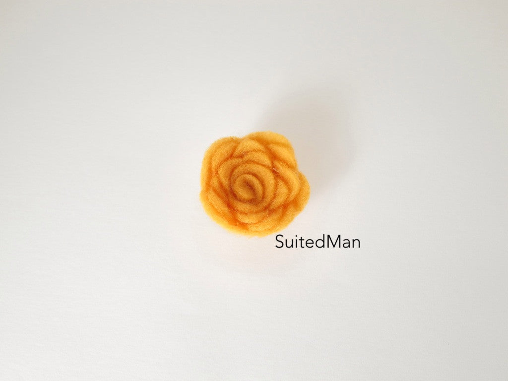 Lapel Flower, Felt, Rosebud, Clementine - SuitedMan