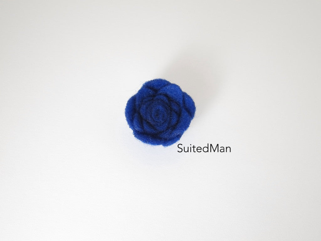 Lapel Flower, Felt, Rosebud, Blue Violet (Limited) - SuitedMan