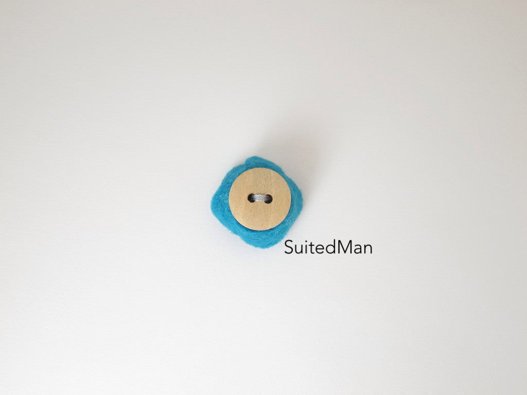 Lapel Flower, Felt, Rosebud, Aqua Blue - SuitedMan