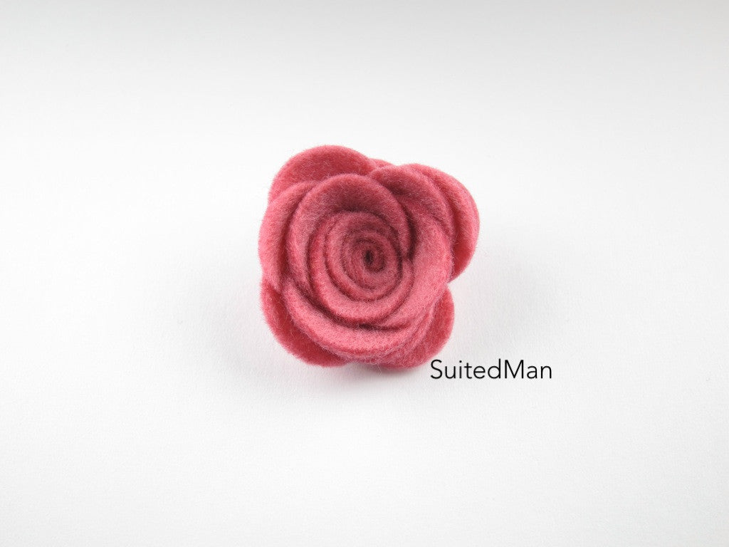 Lapel Flower, Felt, Rose, Dusty Pink - SuitedMan