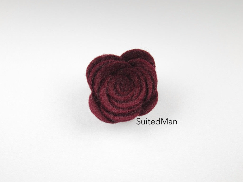 Lapel Flower, Felt, Rose, Brandy - SuitedMan