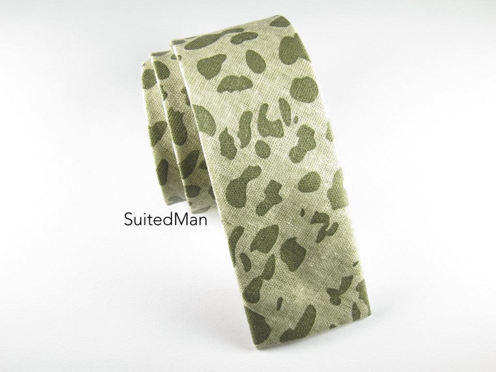 Tie, Safari, Shades of Green, Flat End - SuitedMan
