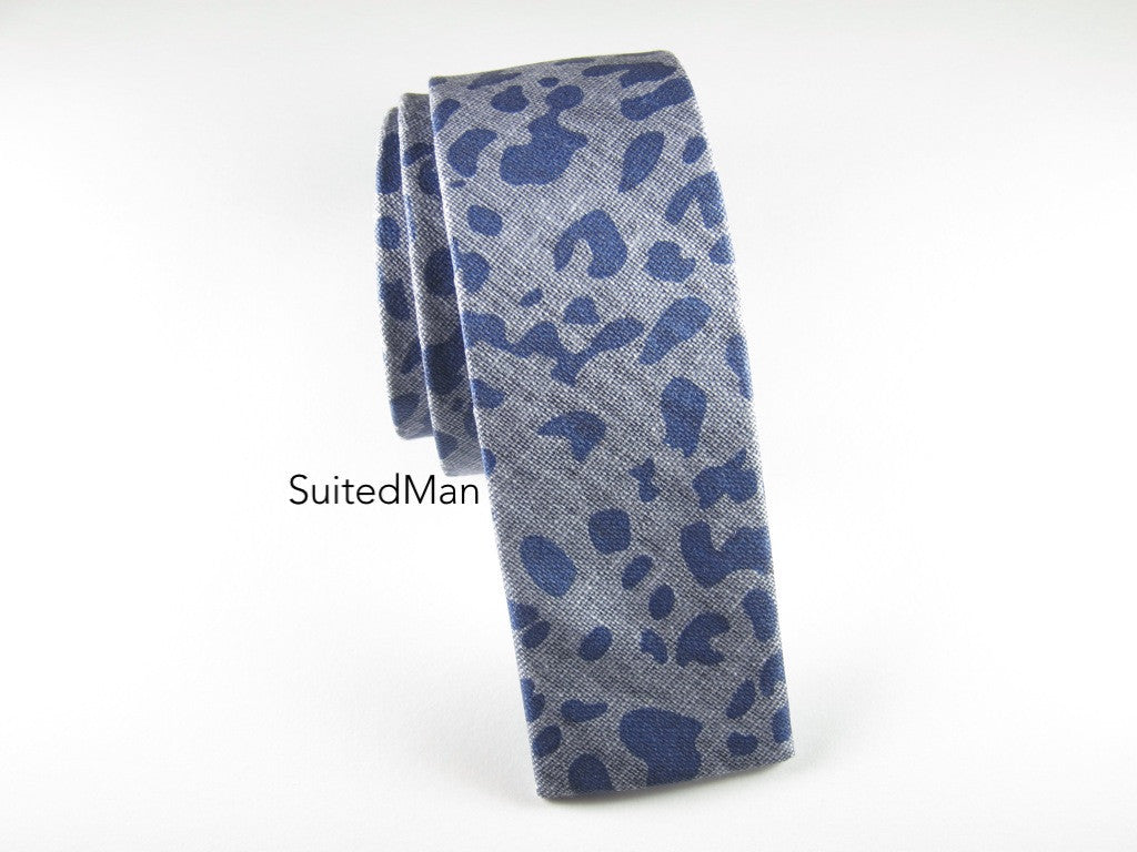 Tie, Safari, Shades of Blue, Flat End - SuitedMan