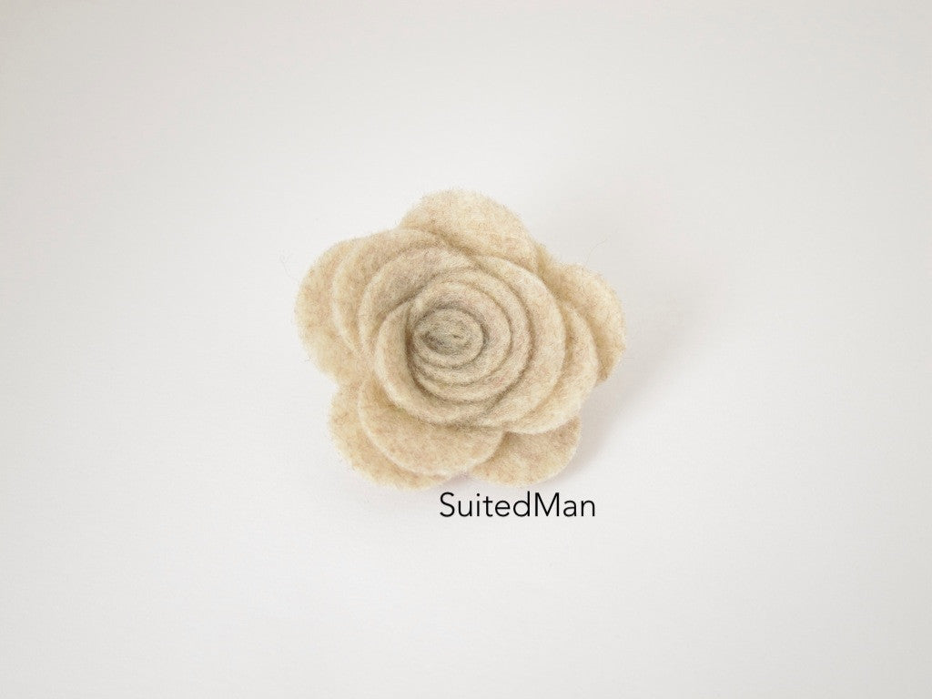 Lapel Flower, Felt, Rose, Burlap - SuitedMan