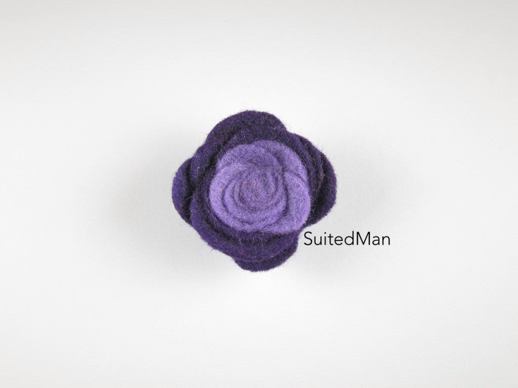 Lapel Flower, Felt, Colorblock, Shades of Purple - SuitedMan