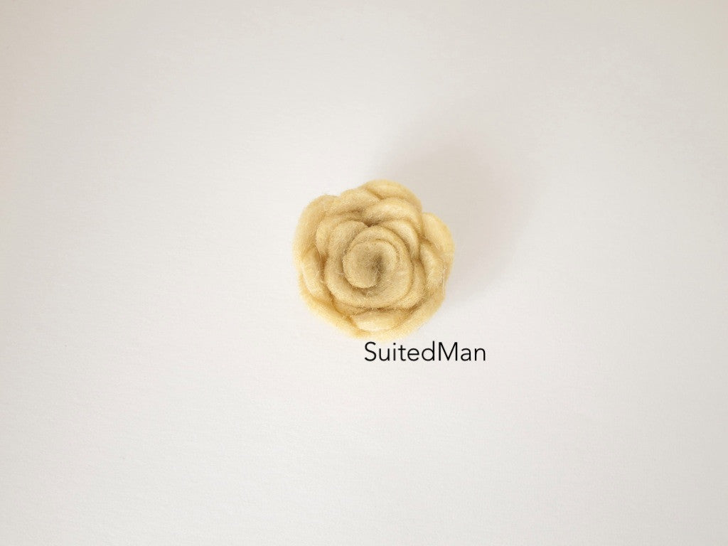 Lapel Flower, Felt, Rosebud, Burlap - SuitedMan